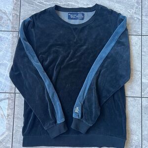 Original Penguin By Munsingwear Mens Black Long Sleeve Sweater Cotton Velour M